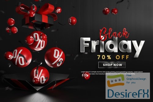 PSD black friday discount sale offer banner