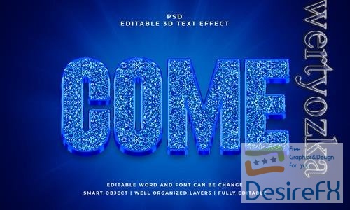 PSD come 3d editable psd text effect with background