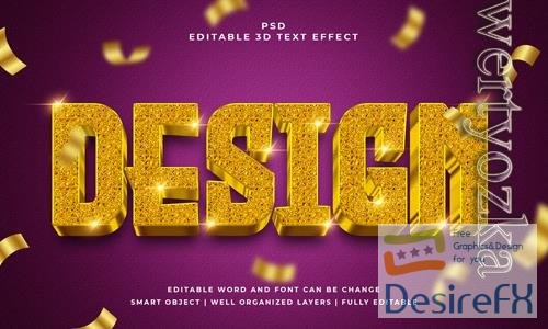 PSD design 3d editable psd text effect with background