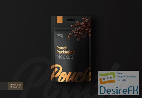 PSD fancy food pouch packaging mockup top view