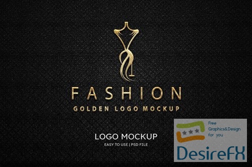 PSD luxury embossed foil gold logo mockup