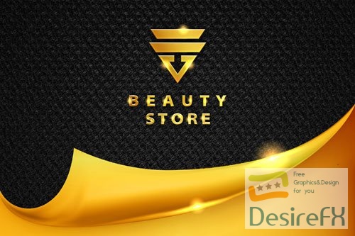 PSD luxury embossed gold logo mockup paper template
