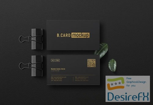 PSD luxury gold foil stamping logo mockup on black business cards