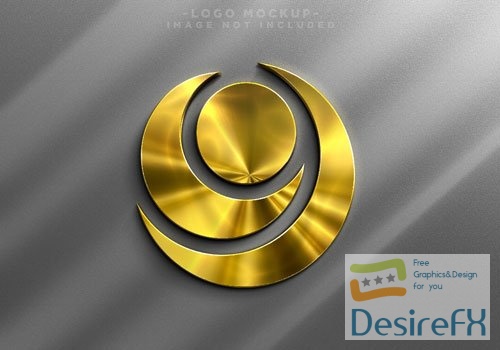 PSD realistic golden logo mockup