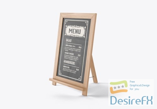 PSD restaurant menu board mockup