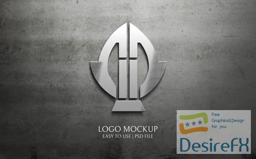 PSD silver logo mockup