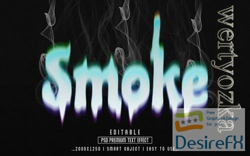 PSD smoke 3d text effect style