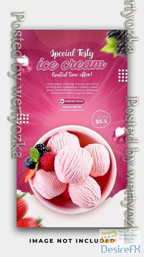 PSD special testy delicious ice cream instagram stories banner post design template vol 2