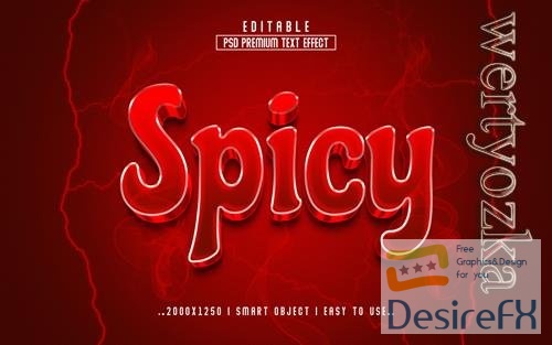PSD spicy 3d editable text effect psd with premium background