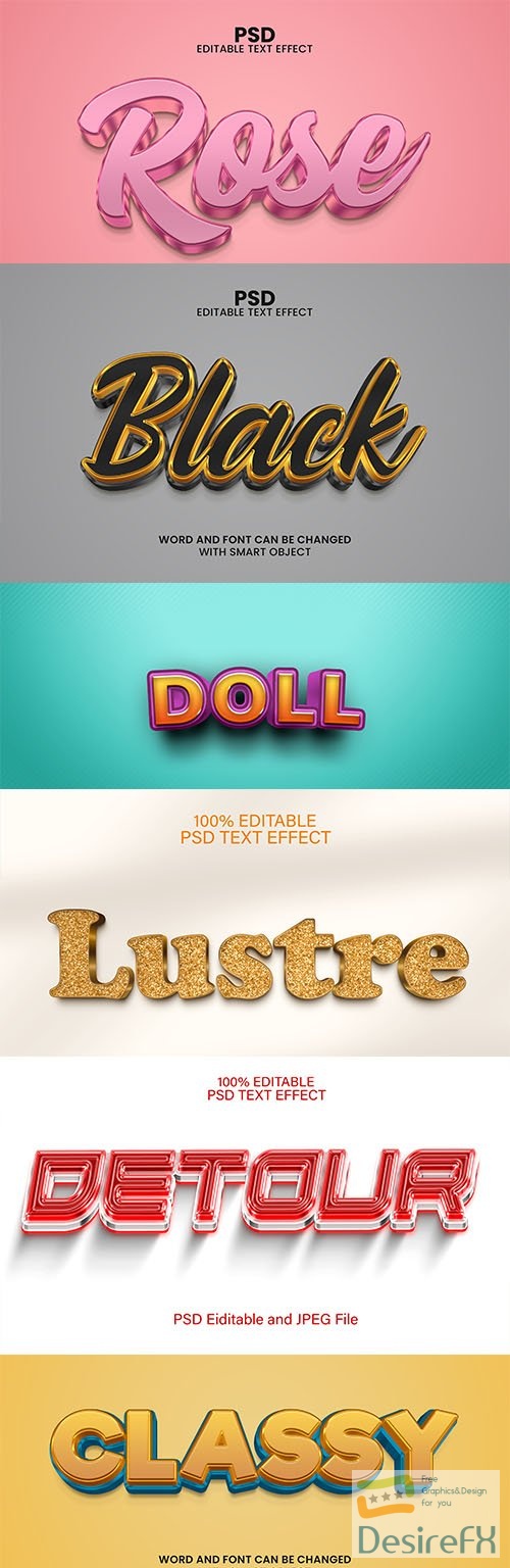 Psd style text effect editable set vol 15