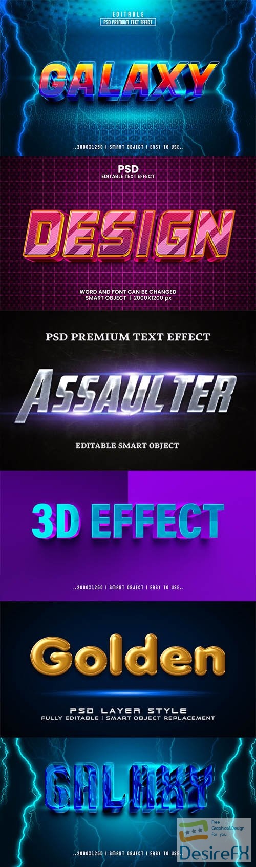 Psd style text effect editable set vol 51