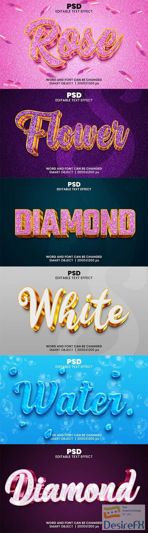 Psd style text effect editable set vol 6