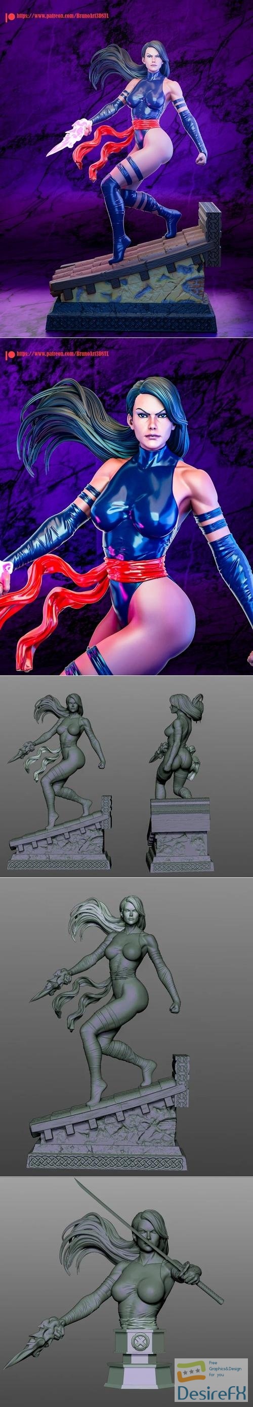 Psylocke and NSFW and Bust – 3D Print