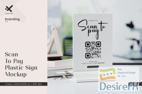 Scan To Pay Plastic Sign Mockup - 2347256