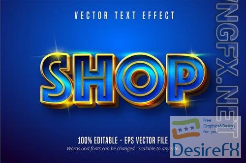 Shop - Editable Text Effect, Gold Font Style