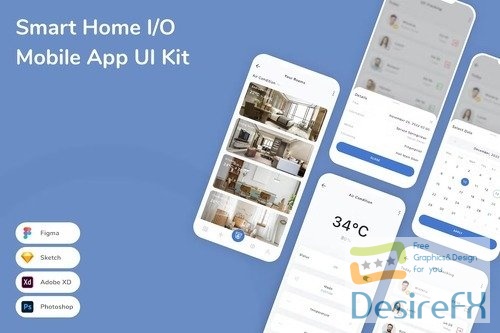 Smart Home I/O Mobile App UI Kit FQS9L98