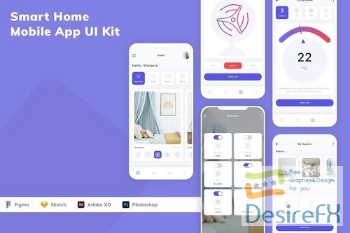 Smart Home Mobile App UI Kit ENMXCQY
