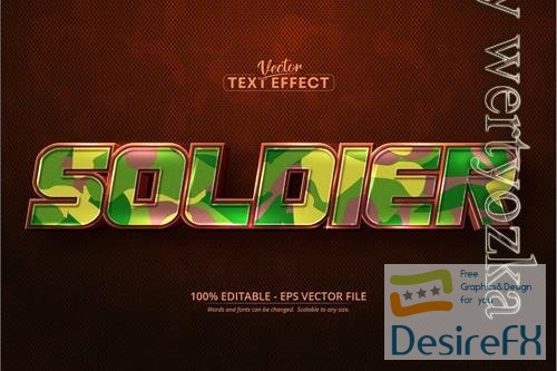 Soldier - editable text effect, font style