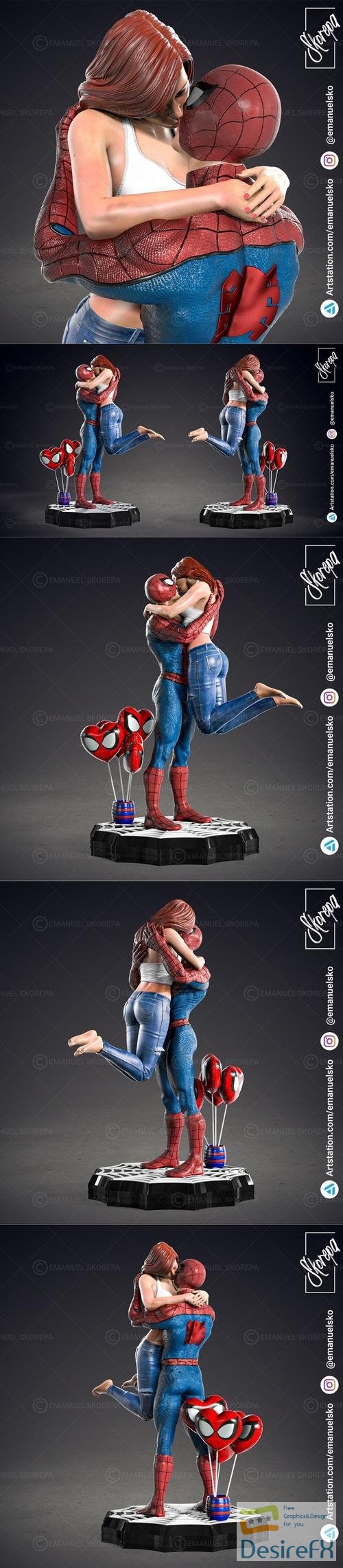 Spiderman and Mary Jane – 3D Print
