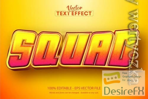 Squad - editable text effect, sports font style