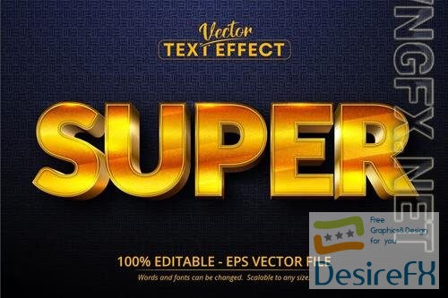 Super - Editable Text Effect, Gold Font Style