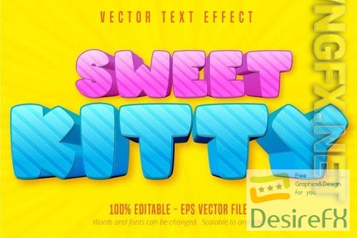 Sweet Kitty - editable text effect, font style