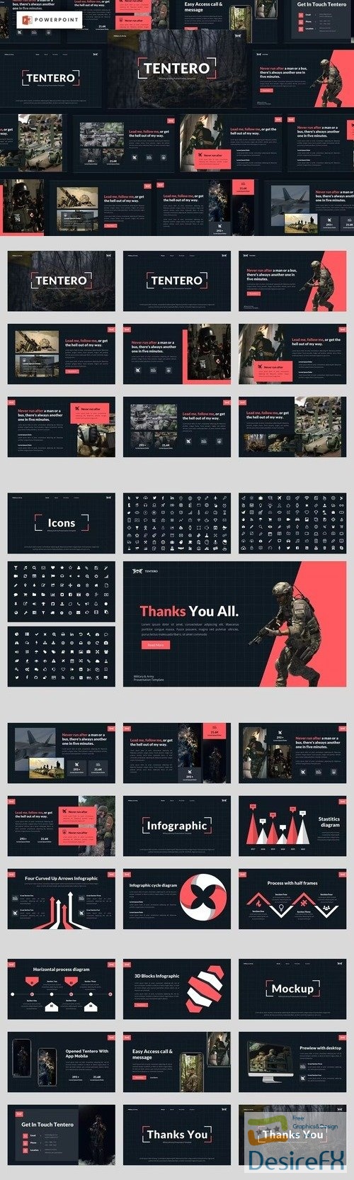 Tentero - Military & Army Powerpoint, Keynote and Google Slides Template