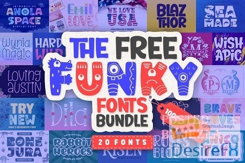 The Free Funky Fonts Bundle - 20 Premium Fonts