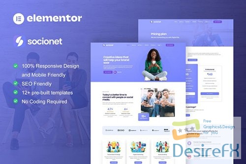 ThemeForest - Socionet - Social Media Marketing Agency Elementor Template Kit/41954661