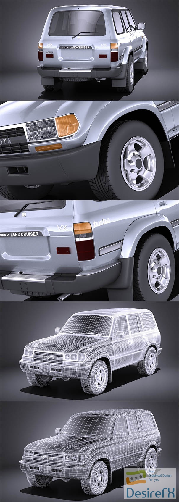 Toyota Land Cruiser J80 1989-1997 3D Model