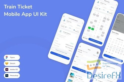 Train Ticket Mobile App UI Kit