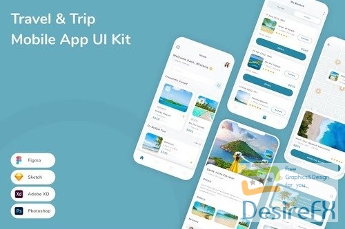 Travel & Trip Mobile App UI Kit