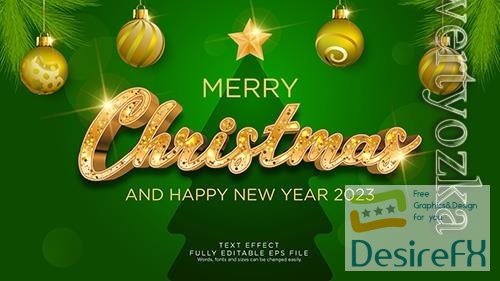 Vector christmas gold text effect font type