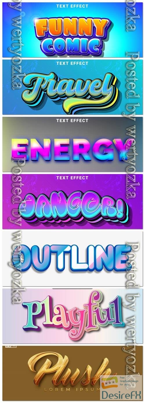 Vector editable text effect, font style vol 13