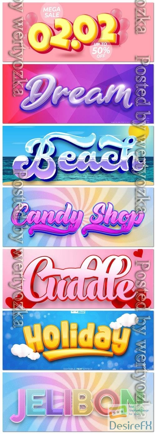Vector editable text effect, font style vol 4