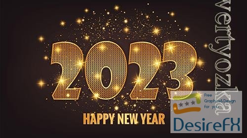 Vector happy new year 2023 text effect