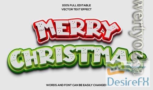Vector text effect merry cristmas and happy new year vol 1