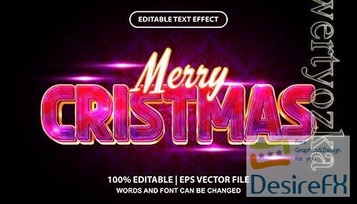 Vector text effect merry cristmas and happy new year vol 12