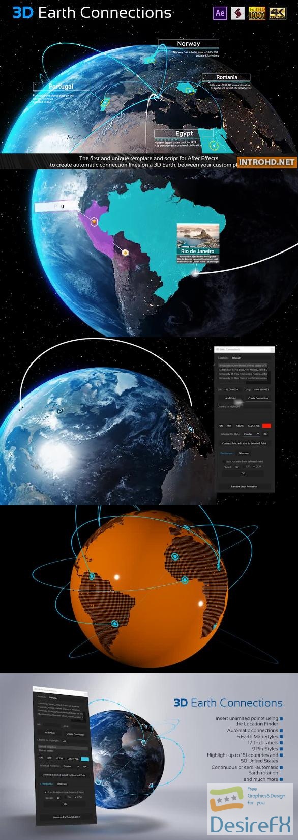 Videohive 3D Earth Connections 23573012