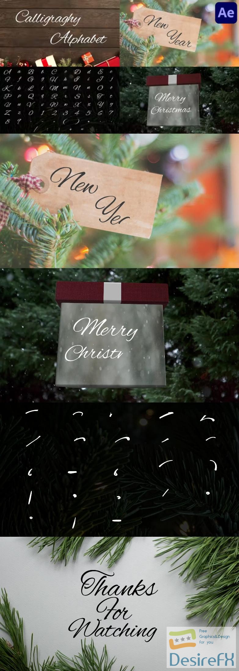Videohive Christmas Calligraphy Alphabet After Effects 41855685