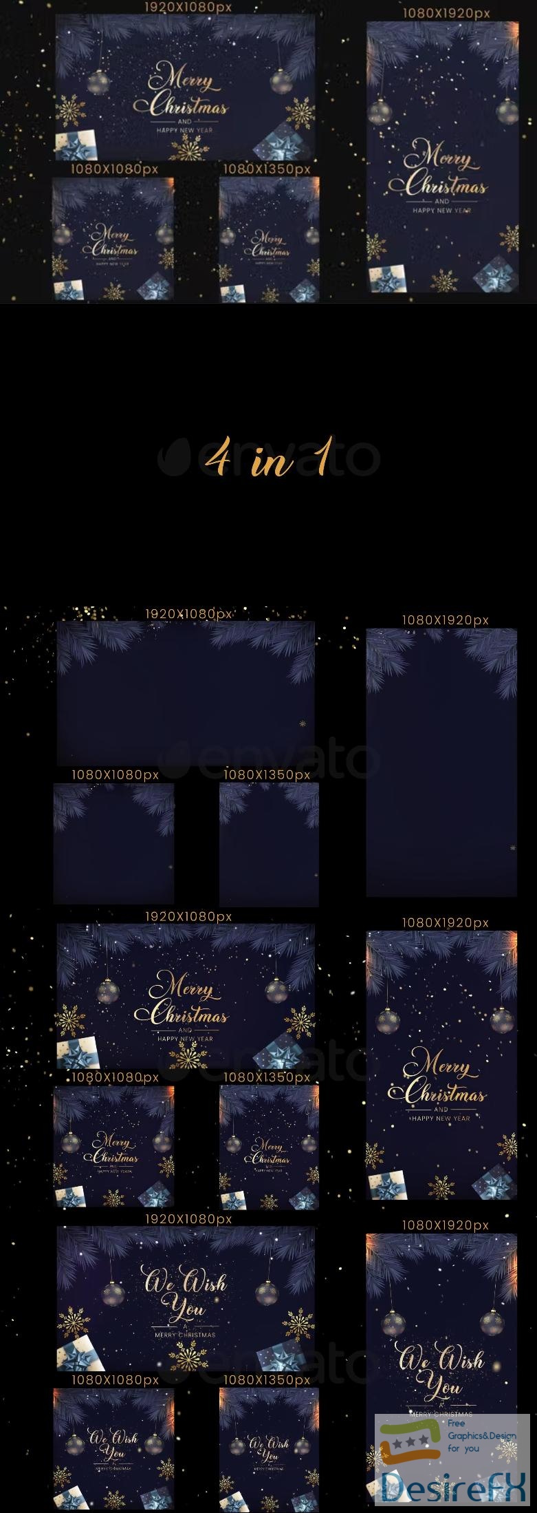 Videohive Christmas Intro 4 in 1 41650076