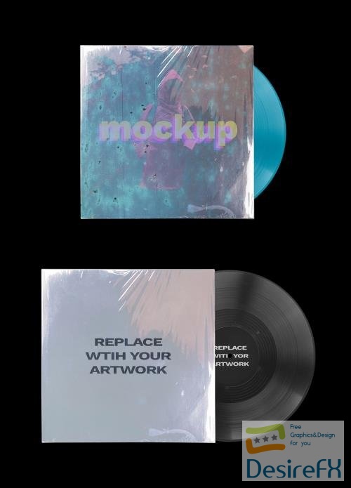 Vinyl Record Album EP Cover Texture Mockup Template 548722042 INDT