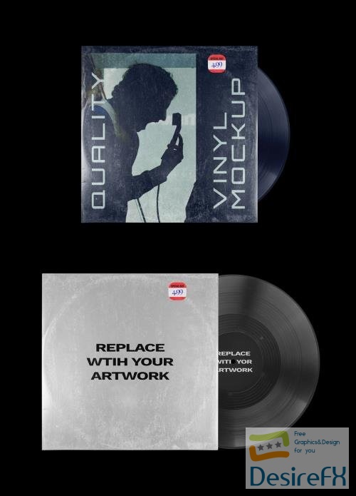 Vinyl Record Album EP Cover Texture Mockup Template 548722566 INDT