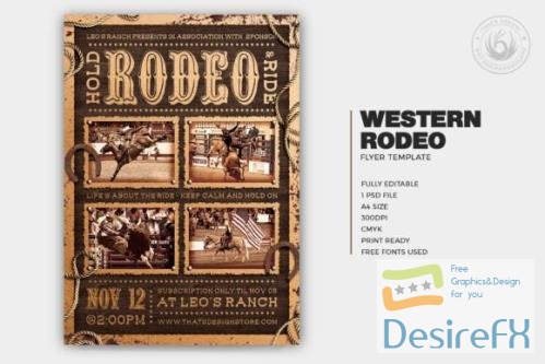 Western Rodeo Flyer Template V4 - 10983115
