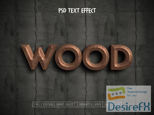 Wood text effect psd