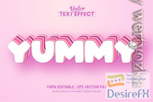 Yummy - editable text effect, font style