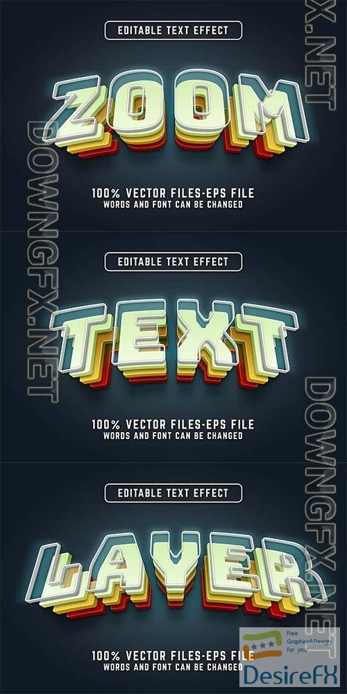 Zoom Editable Text Effect