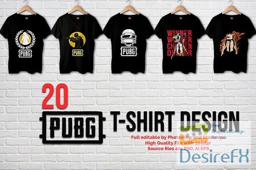 20 Pubg Lover T-Shirt Design - 5833257