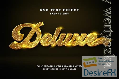 3D gold luxury text style effect