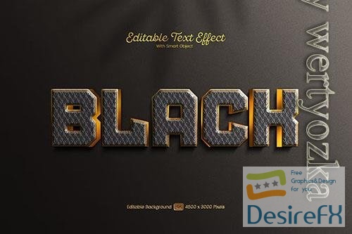 3D PSD text effect - black iron with texture